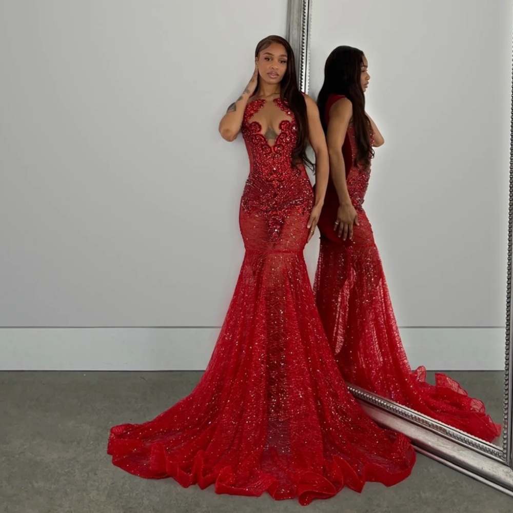 Elegant Red Evening Gown